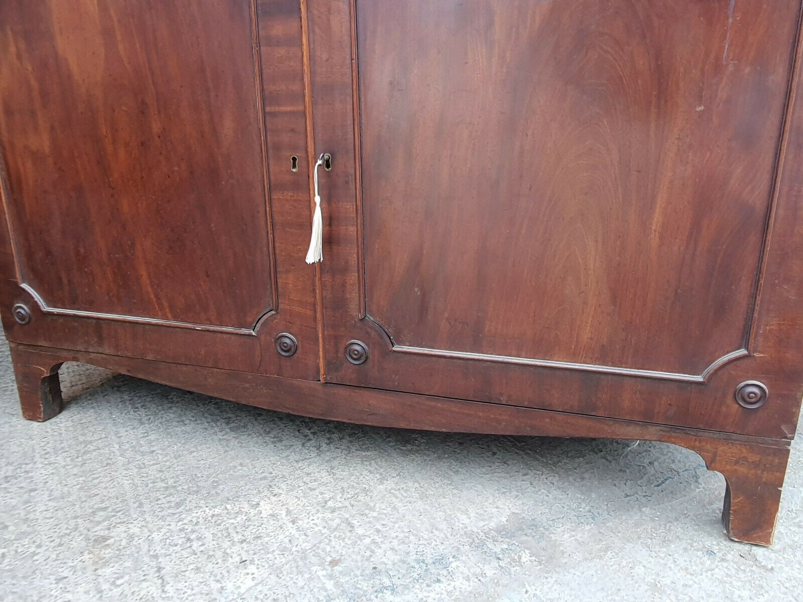Victorian Antique Mahogany Secretaire Bureau Writing Desk Drawers Bracket Feet photo vintage