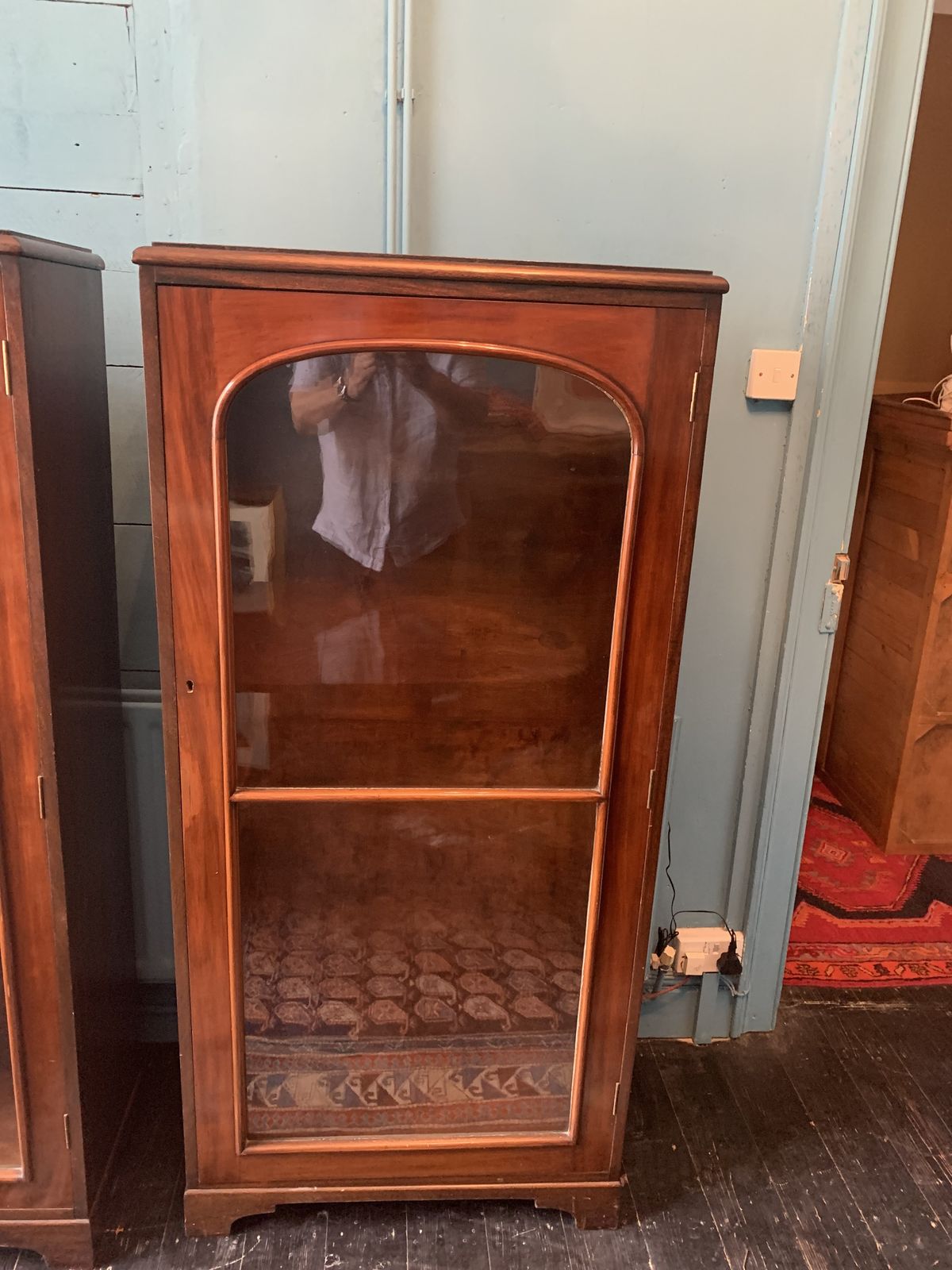 Two Victorian Mahogany Glazed Single Door Bookcases photo for sale