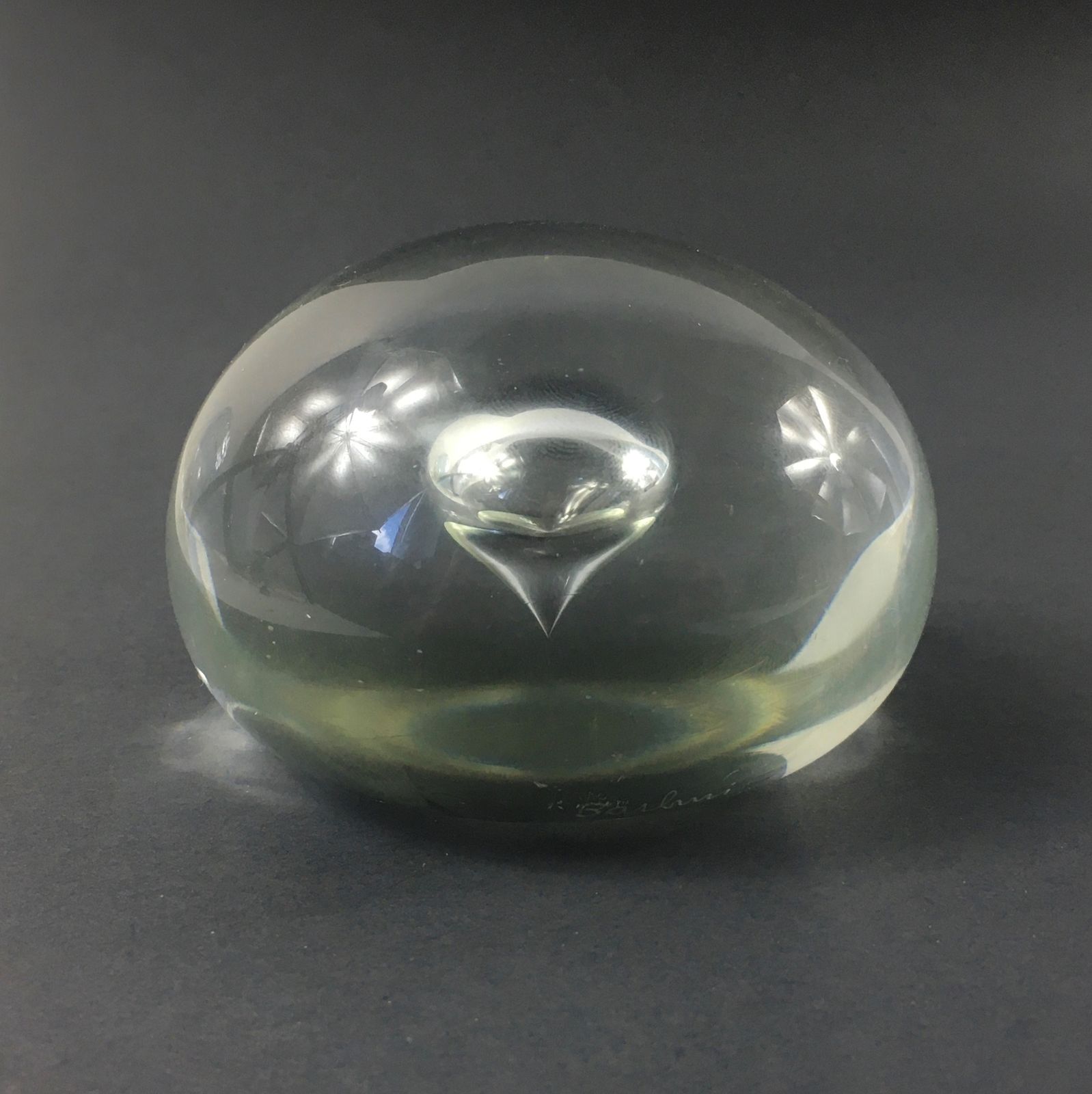 Signed Barbini Murano Transparent Art Glass Paperweight, Italy, 1970s photo furniture