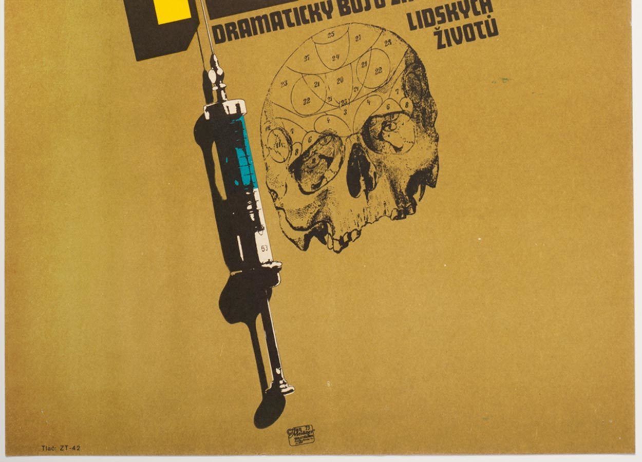 Original Film Poster, The Epidemic, Ján Meisner, 1973, Genuine Czech Vintage Print photo furniture