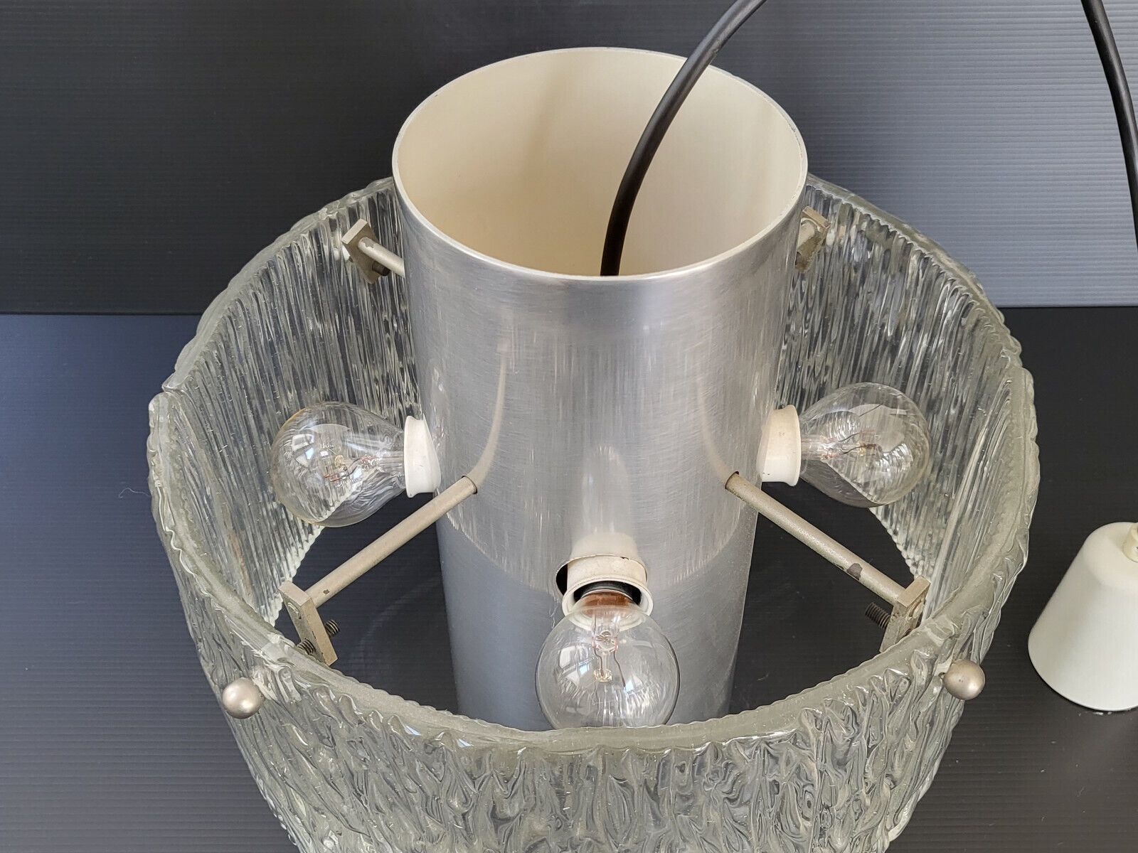 Vintage Hanglamp Uit De Jaren 1960 Van Jt Kalmar – Glas En Staal photo for sale