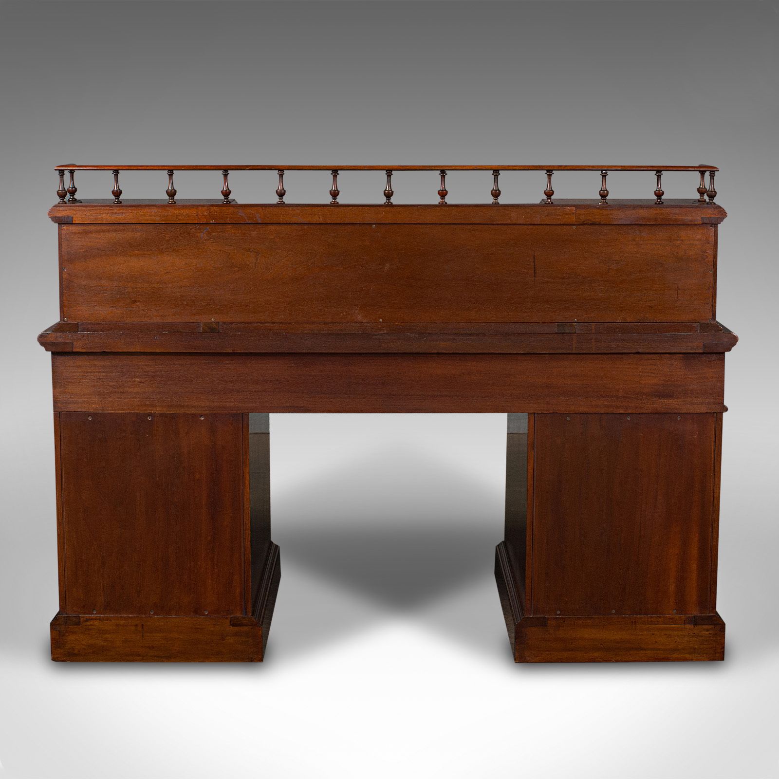 Grand Antique Executive Desk, English, Satinwood, 13 Drawer, Office photo furniture