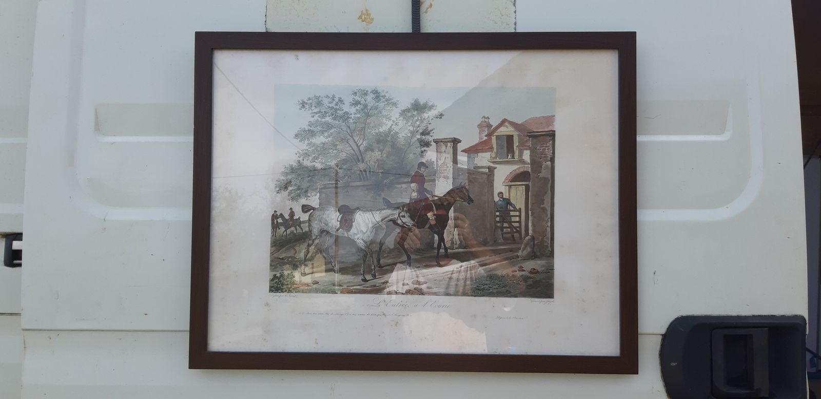 English Engraving By Carl Vernet "Entrance To The Stable"