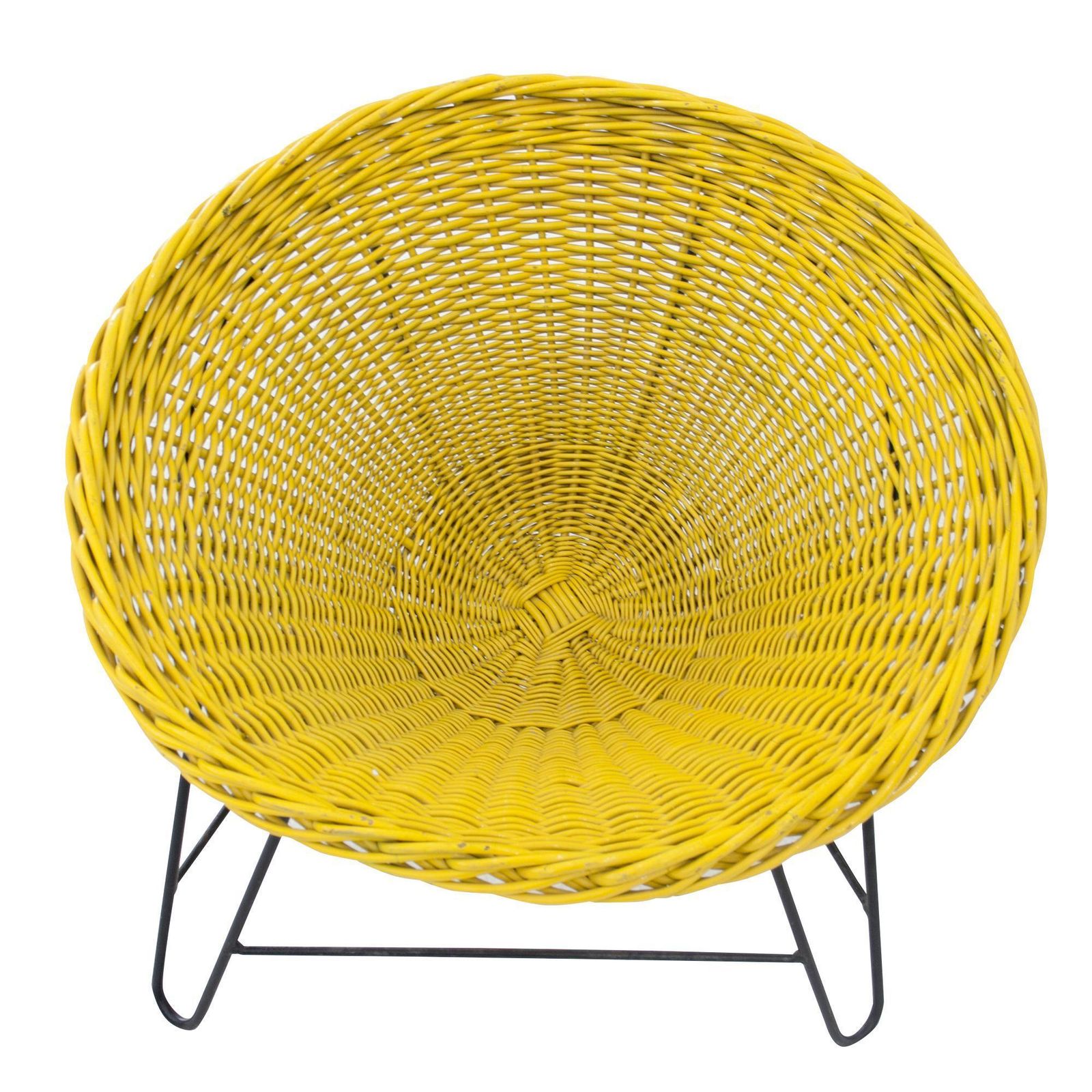 Mathieu Matégot "Wicker" Chair Made With Iron And Natural Fiber, France, 1950 photo 722.0