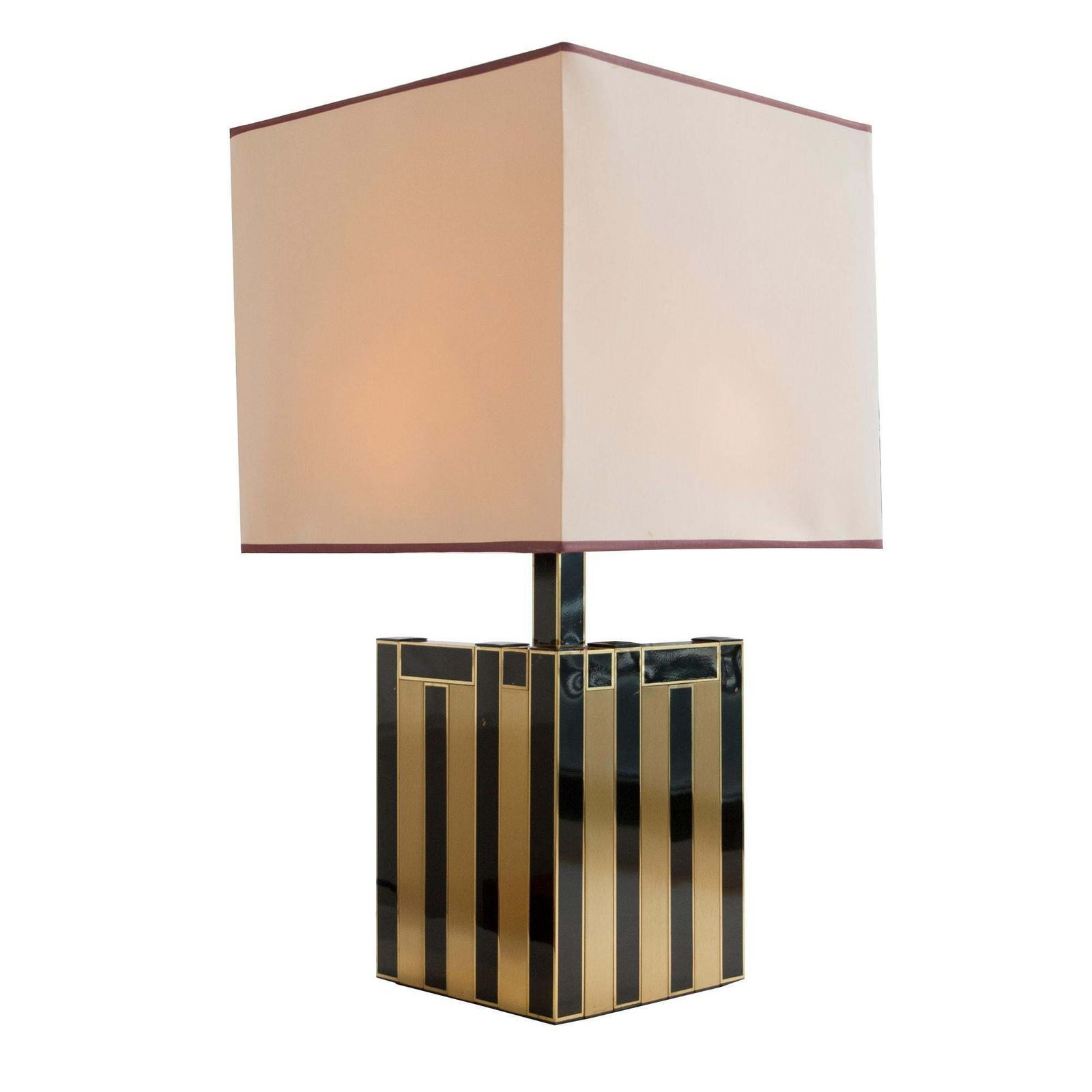Willy Rizzo's Black And Brass Table Lamp Edited By Luma, Italy, 1970 photo for sale