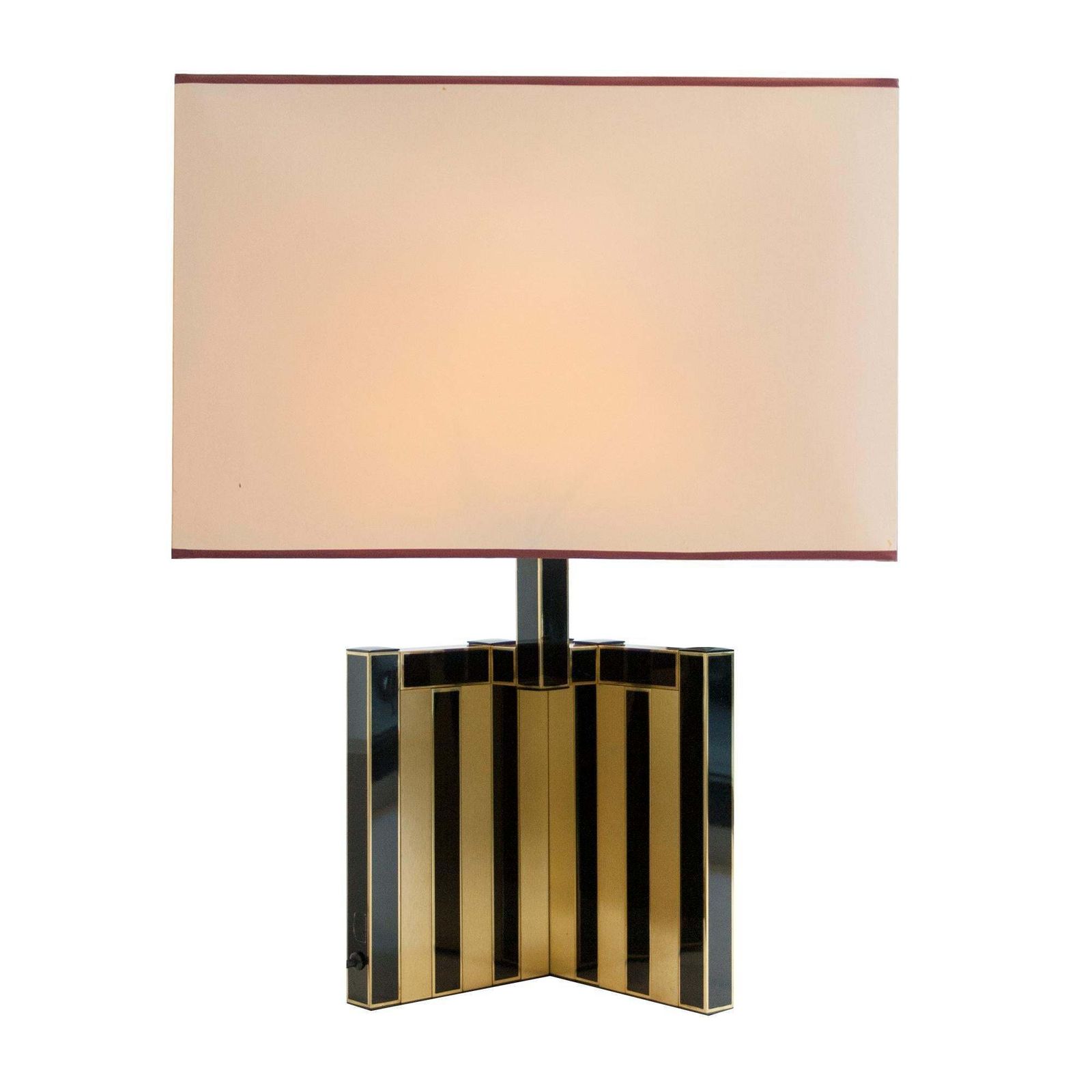 Willy Rizzo's Black And Brass Table Lamp Edited By Luma, Italy, 1970 photo Lighting