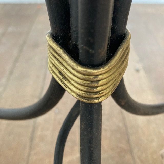 Mid Century Black And Brass Twist Floor Lamp photo for sale