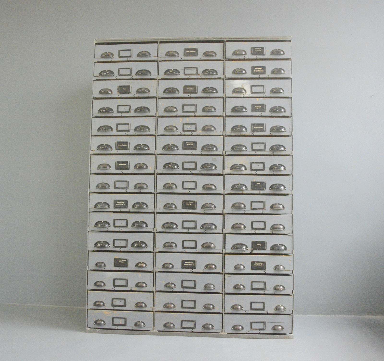 Large Bank Of German Industrial Drawers Circa 1950s photo vintage
