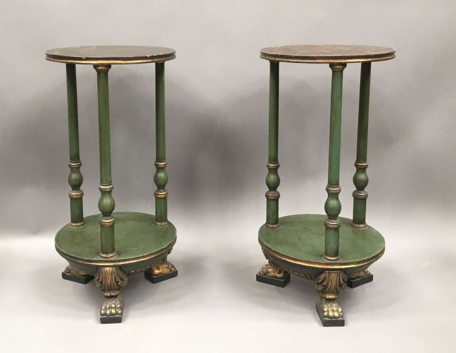Impressive C19th Pair Of Painted Swedish Occasional Tables / Stands photo furniture