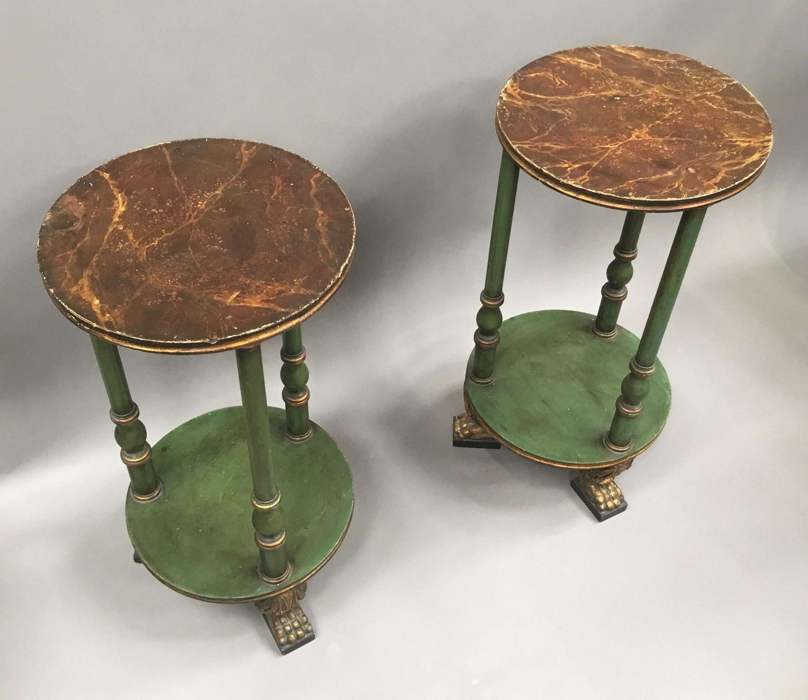 Impressive C19th Pair Of Painted Swedish Occasional Tables / Stands photo Furniture