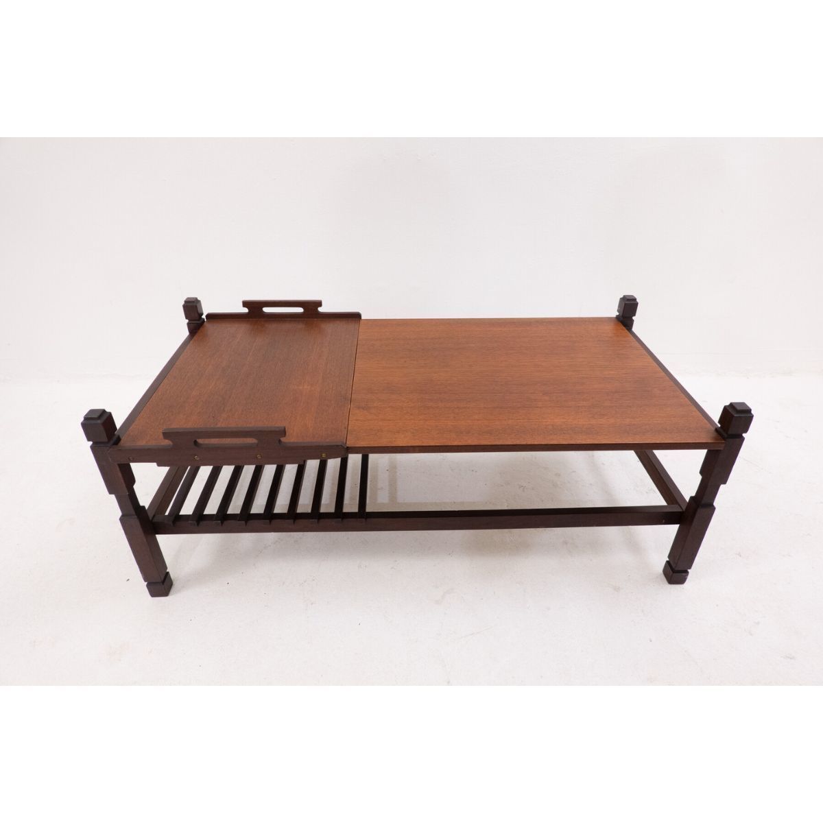 Mid Century Modern Coffee Table With Removable Tray
