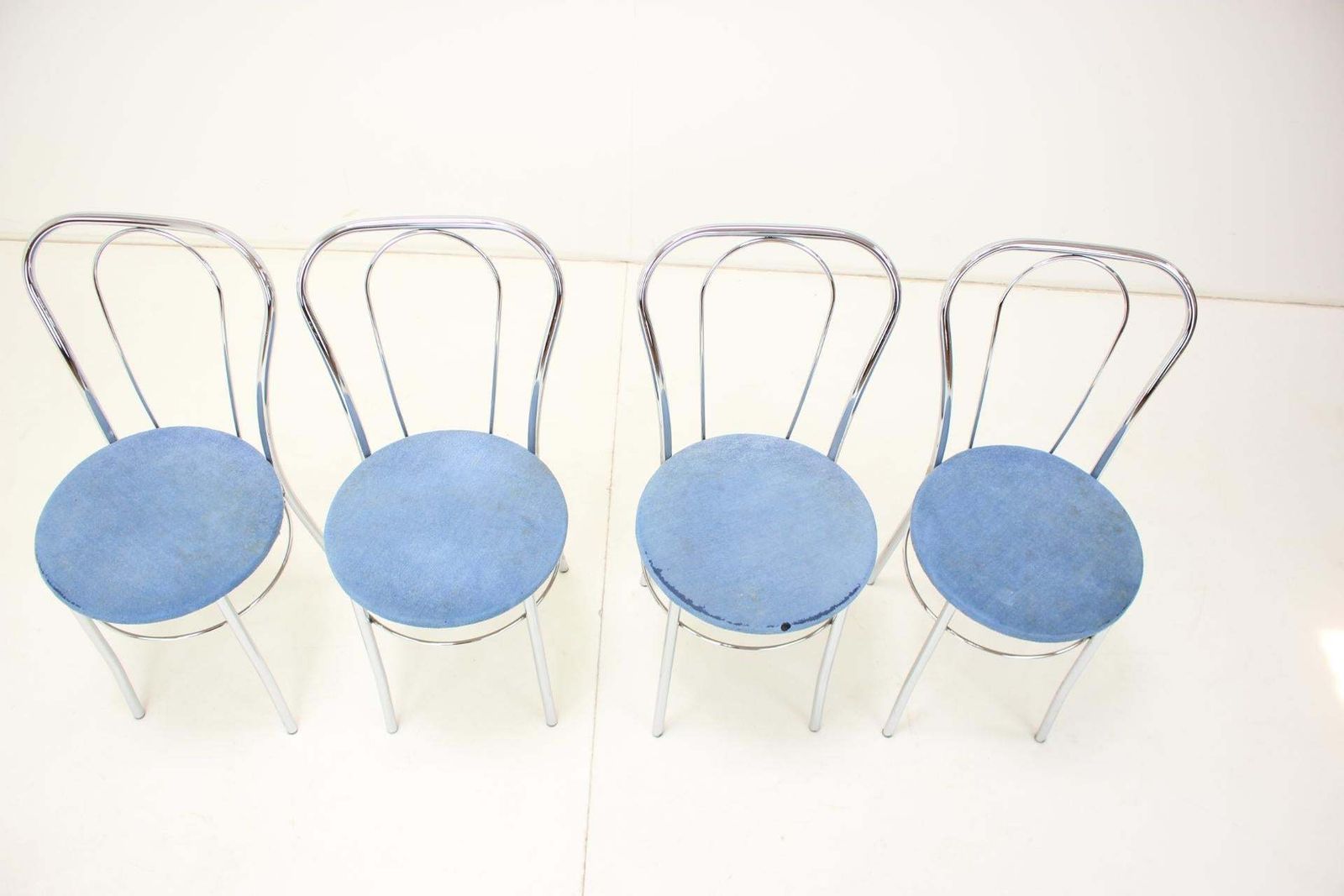 1980s Set Of Four Chrome Dining Chairs, Italy photo 909.0