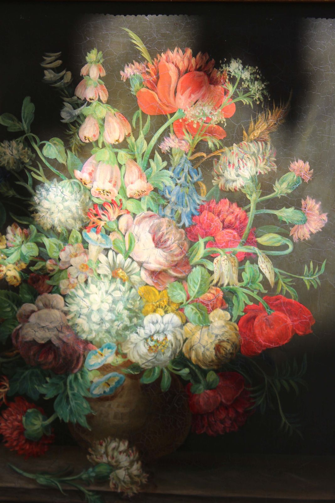 Antique 19th Century  British Floral Still Life Of Wild Flowers photo furniture