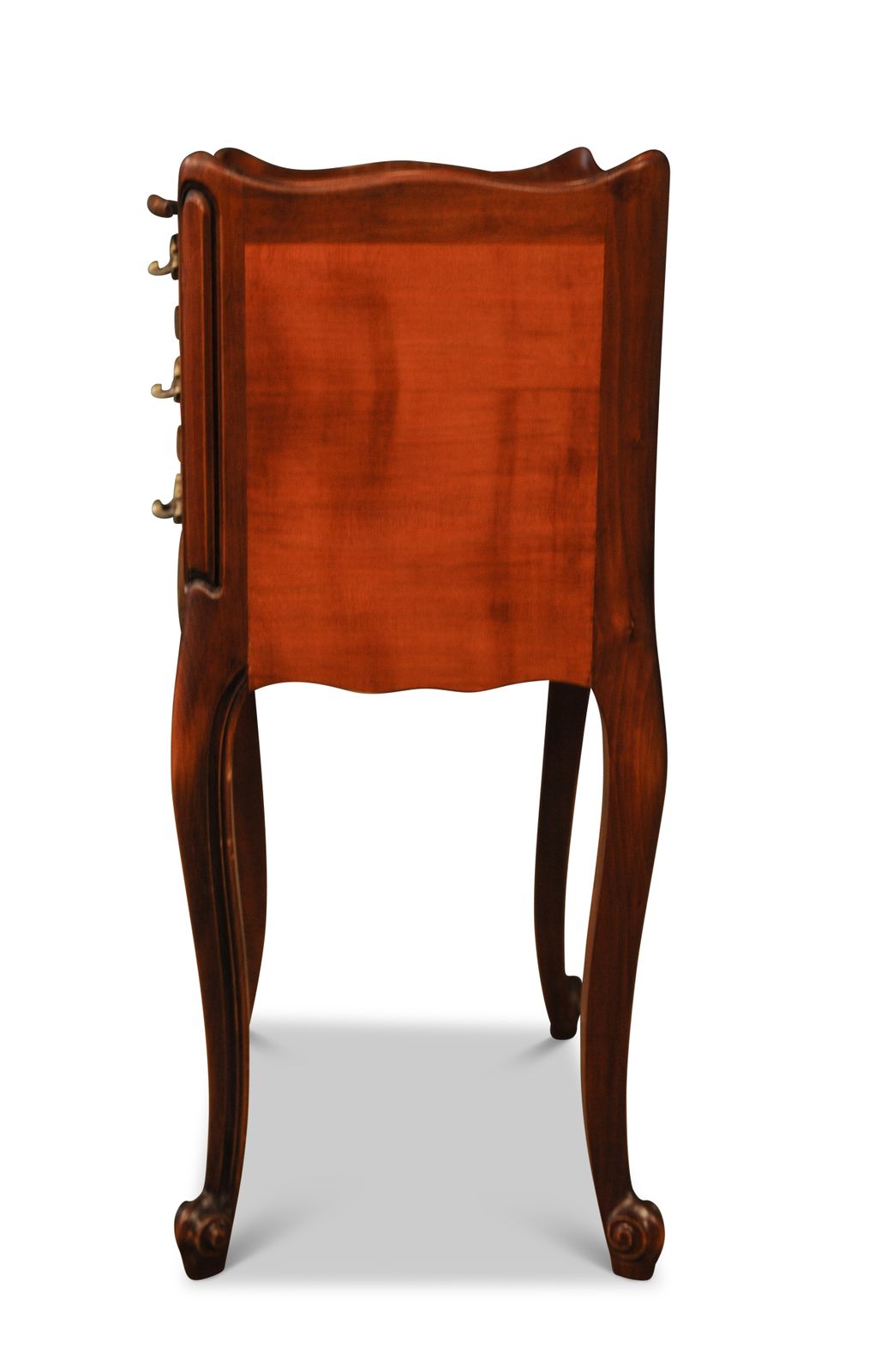 Early 20th French Cherrywood Bedside Cabinet With Brass Handles Upon Cabriole Legs Ol photo Furniture