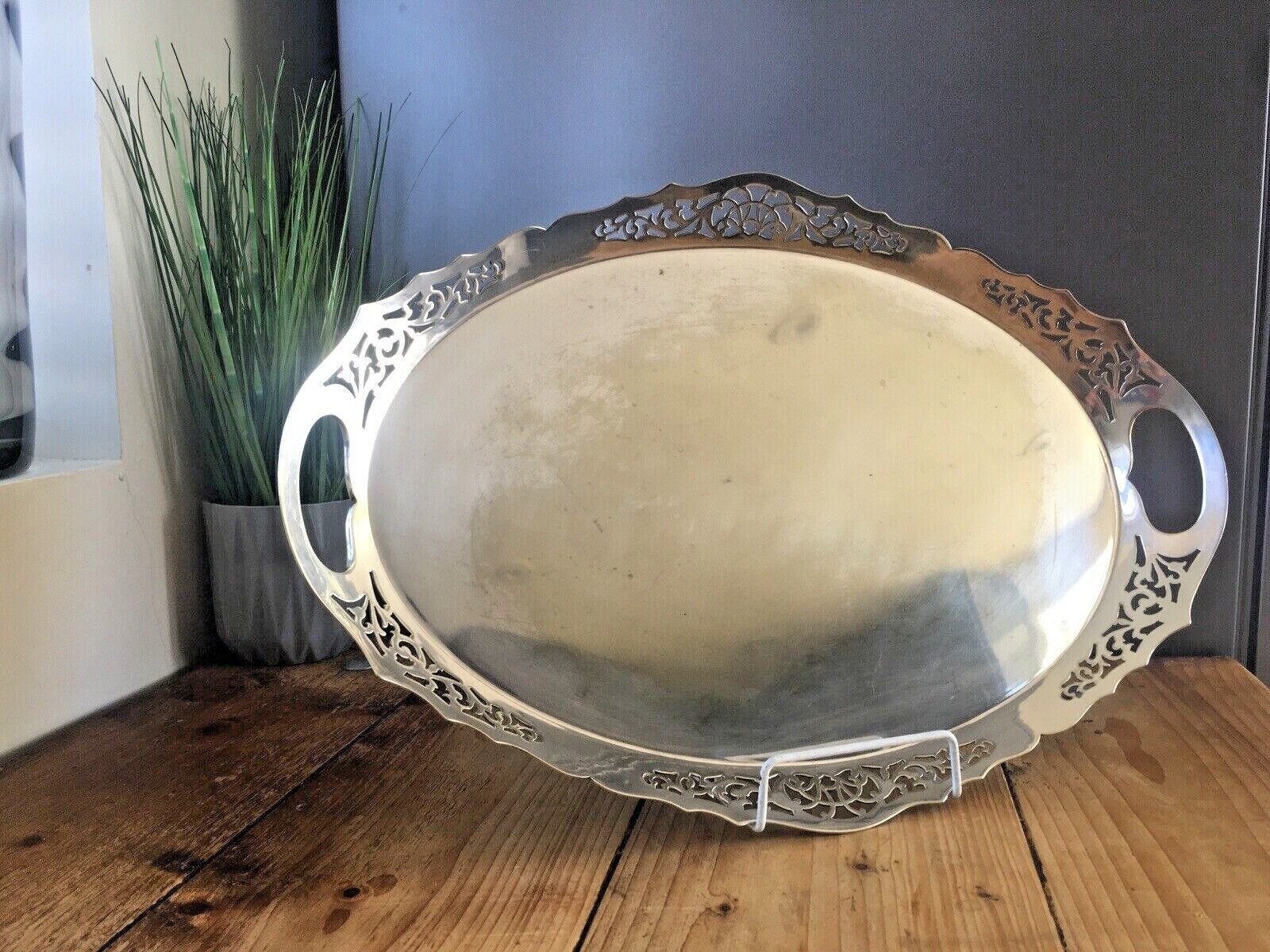 Antique Art Nouveau Cooper Bros Epns Galleried Butlers Bar Drinks Serving Tray photo for sale