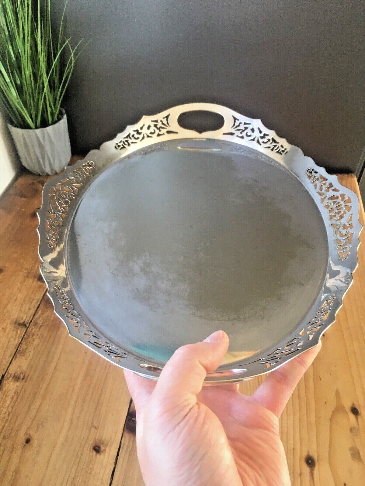 Antique Art Nouveau Cooper Bros Epns Galleried Butlers Bar Drinks Serving Tray photo Home Decor