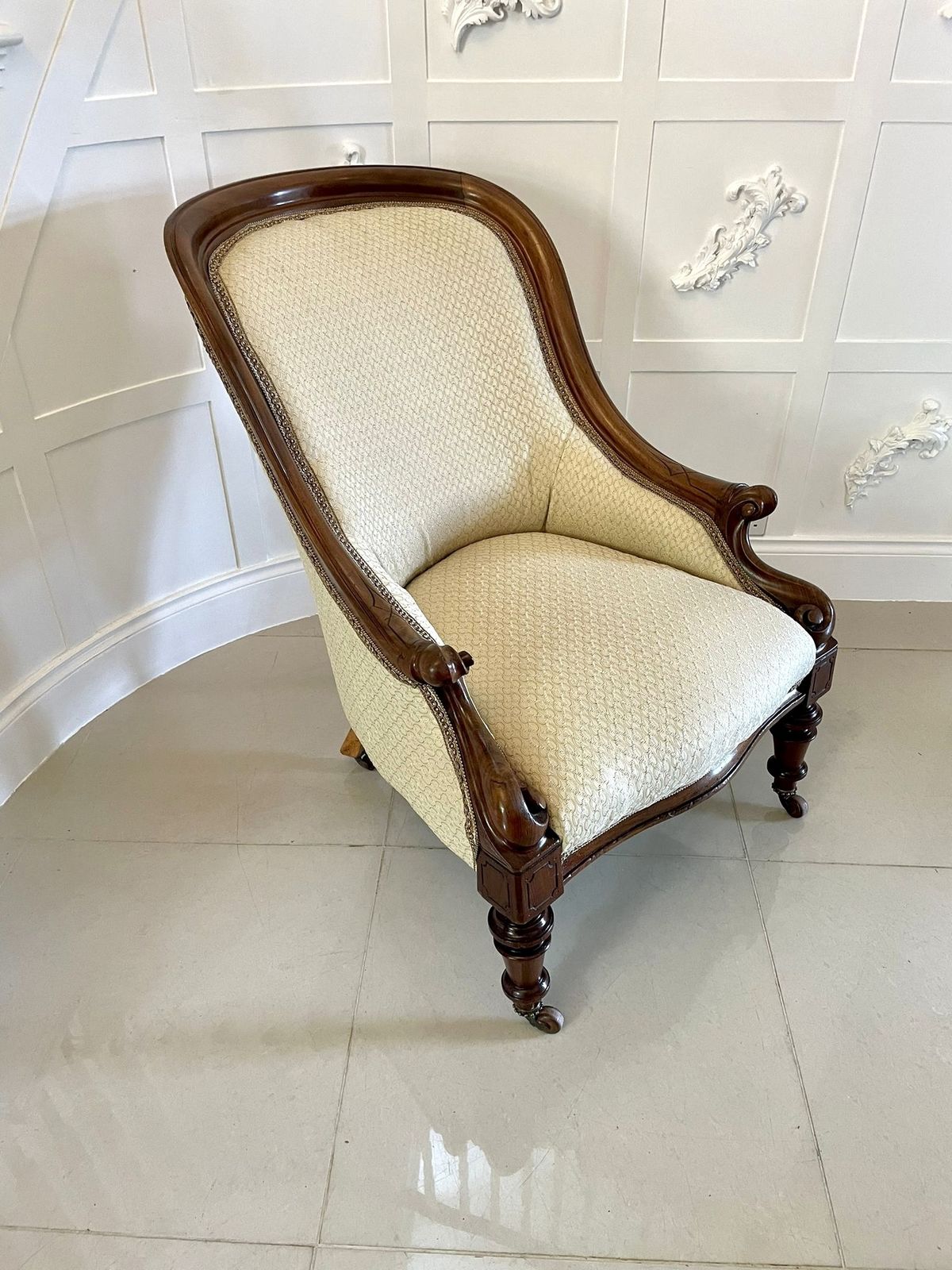 Unusual Pair Of Antique Quality Mahogany Armchairs photo for sale