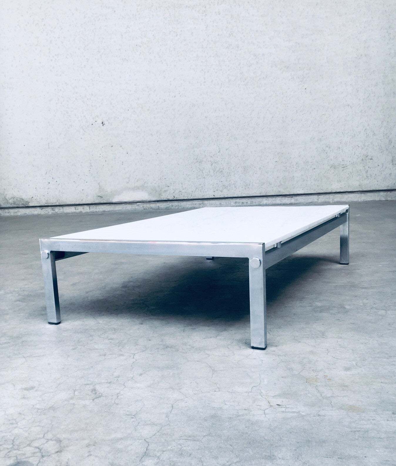Postmodern Design Carrara Marble Low Coffee Table, Italy 1970's photo vintage