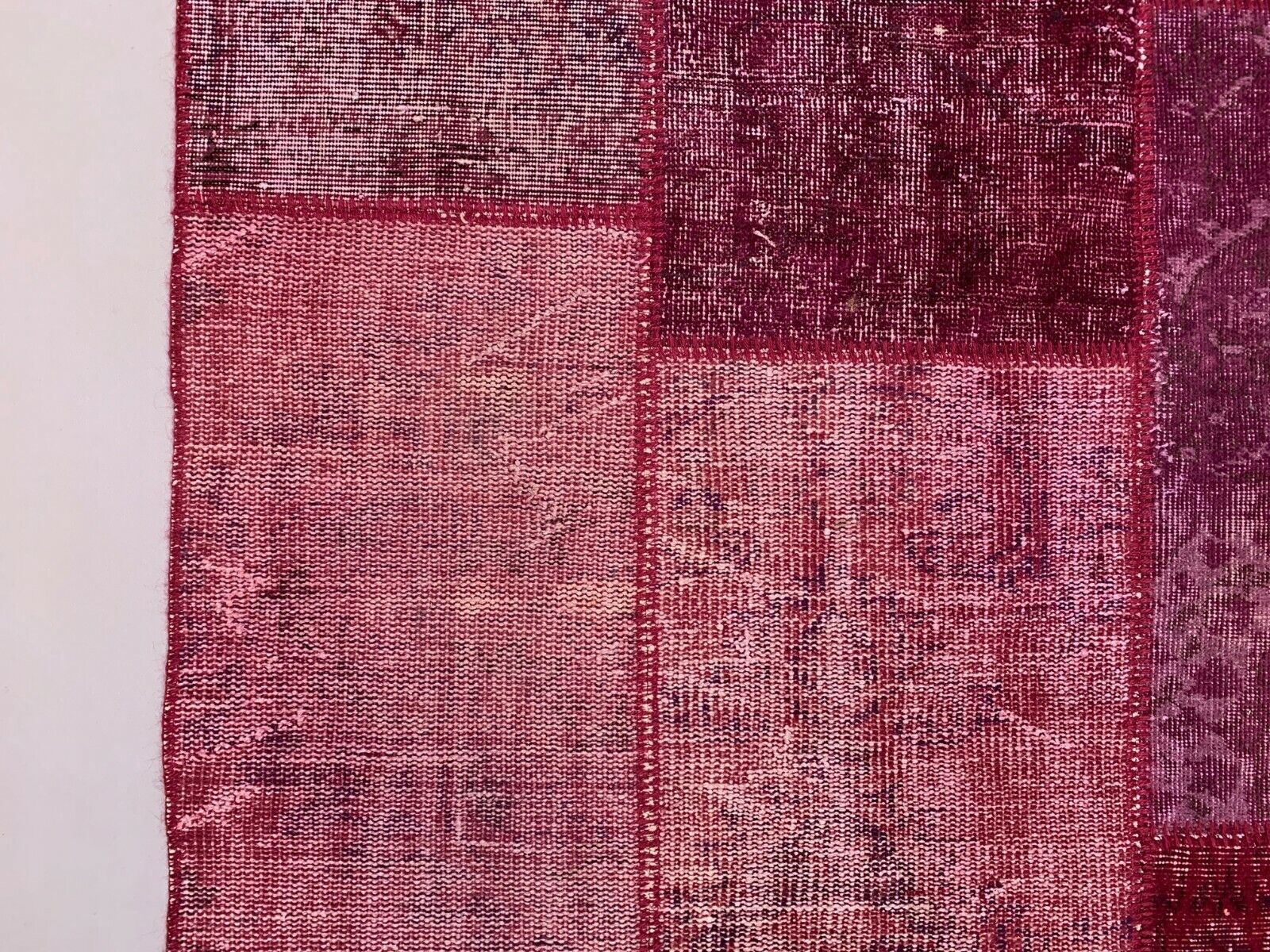 Distressed Turkish Patchwork Rug 240x170 Cm Wool Vintage Shabby Tribal Red Large photo buy