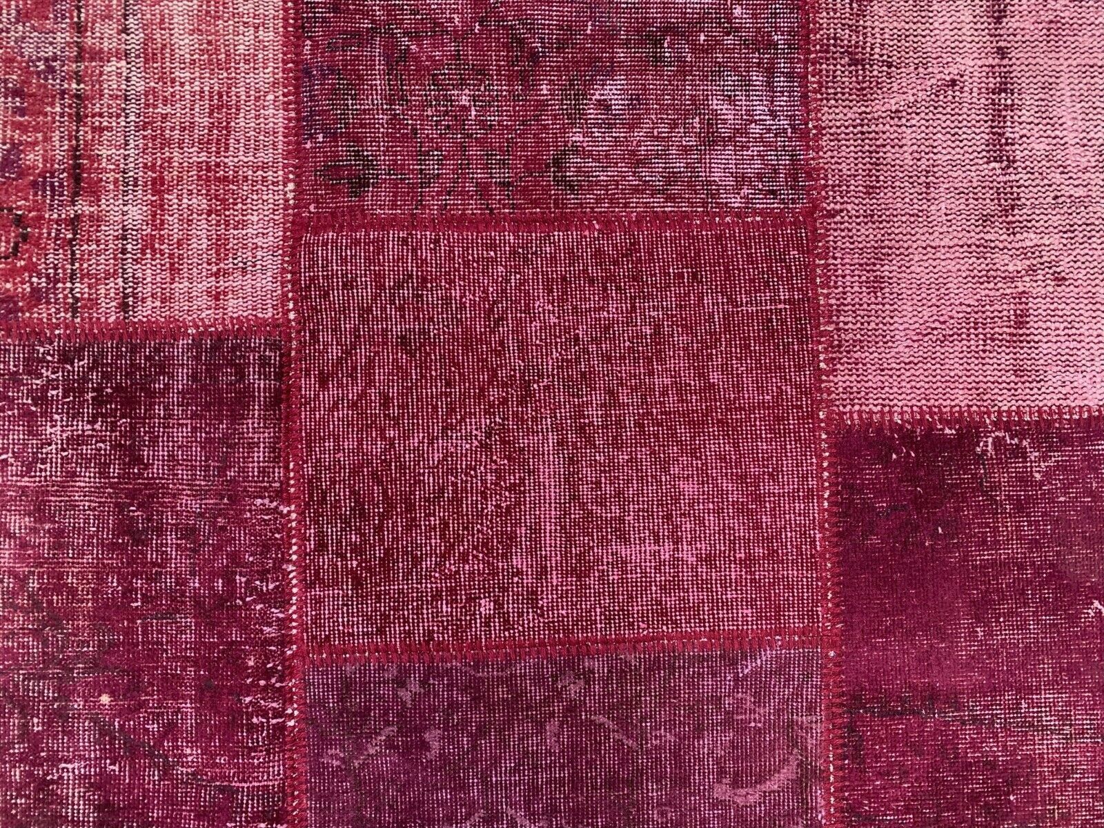 Distressed Turkish Patchwork Rug 240x170 Cm Wool Vintage Shabby Tribal Red Large photo vintage