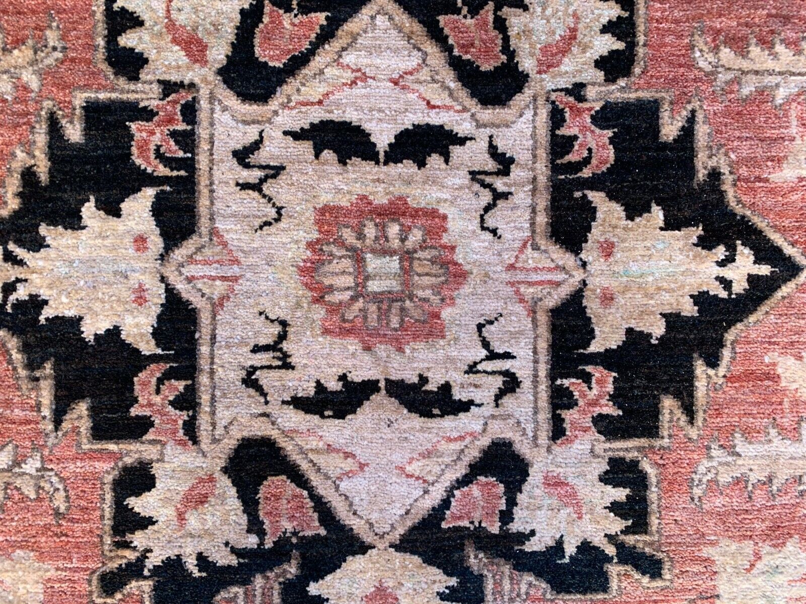 Fine Afghan Wool Ziegler Rug 276x184 Cm Handmade Chobi Red, Beige Black, Large photo vintage