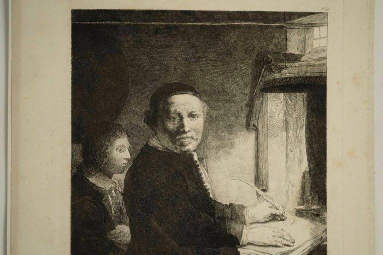 Steel Engraving From The 19th Century Representing A Painting Of Rembrandt photo furniture