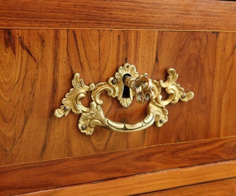 photo for sale Small Chiffonier In Wooden Veneer, Stamped Boudin, Transition Period Louis XIV / Louis XV – 1760