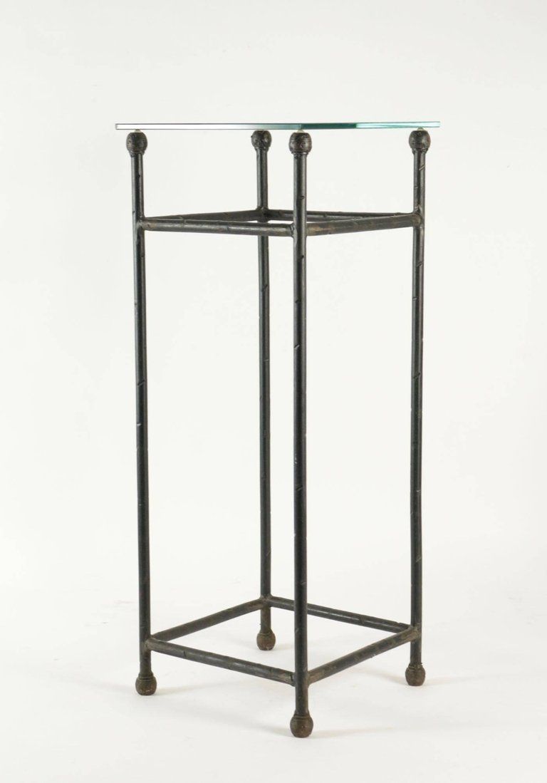 Two Consoles In Wrought Iron Under Glass In An Industrial Style 20th Century photo buy
