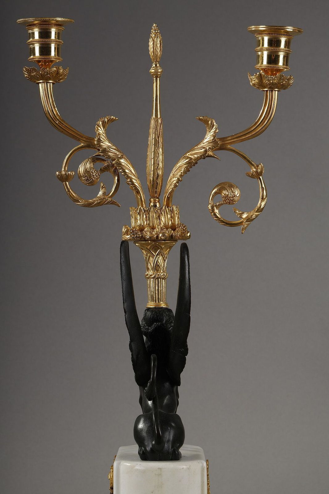 photo for sale Pair Of Candelabras "Aux Sphinges" Directoire Period