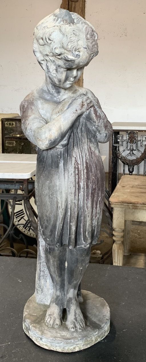 Pair Of 19th Century Lead Statues photo vintage