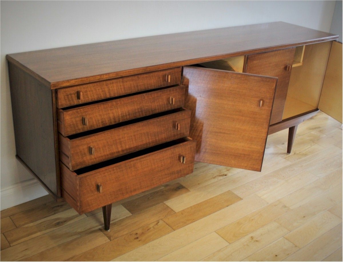 Mid Century Long Sideboard In Walnut photo furniture