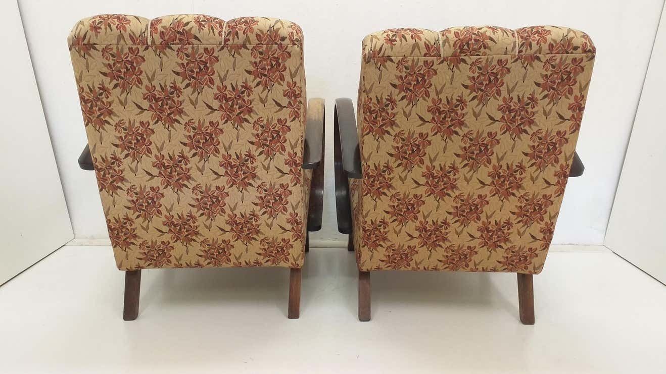 Set Of 2 Armchairs Halabala And Coffee Table For Up Závody Czechoslovakia photo buy