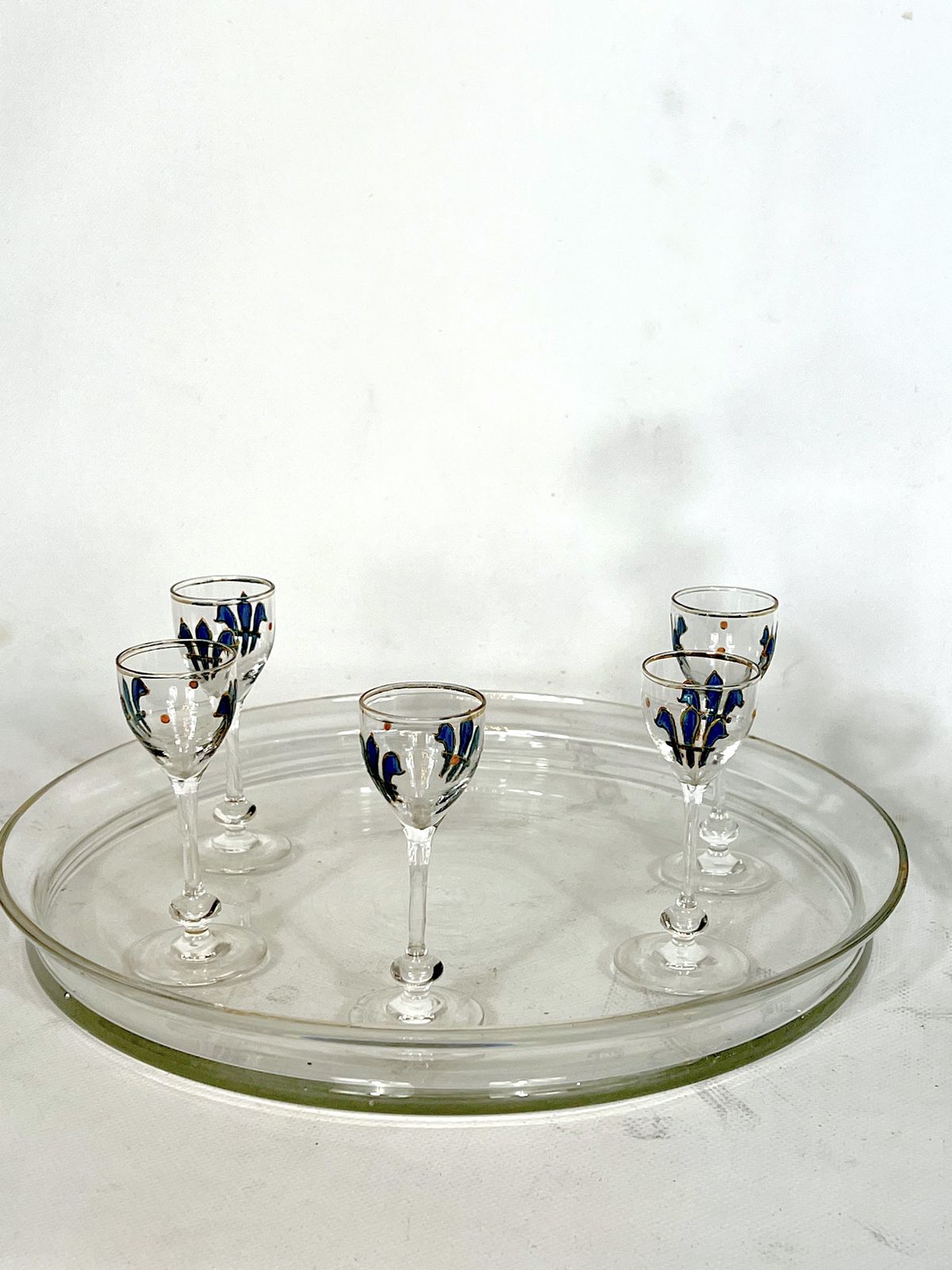 Italian Art Nouveau Glass Liquor Set From 1920s photo 708.5