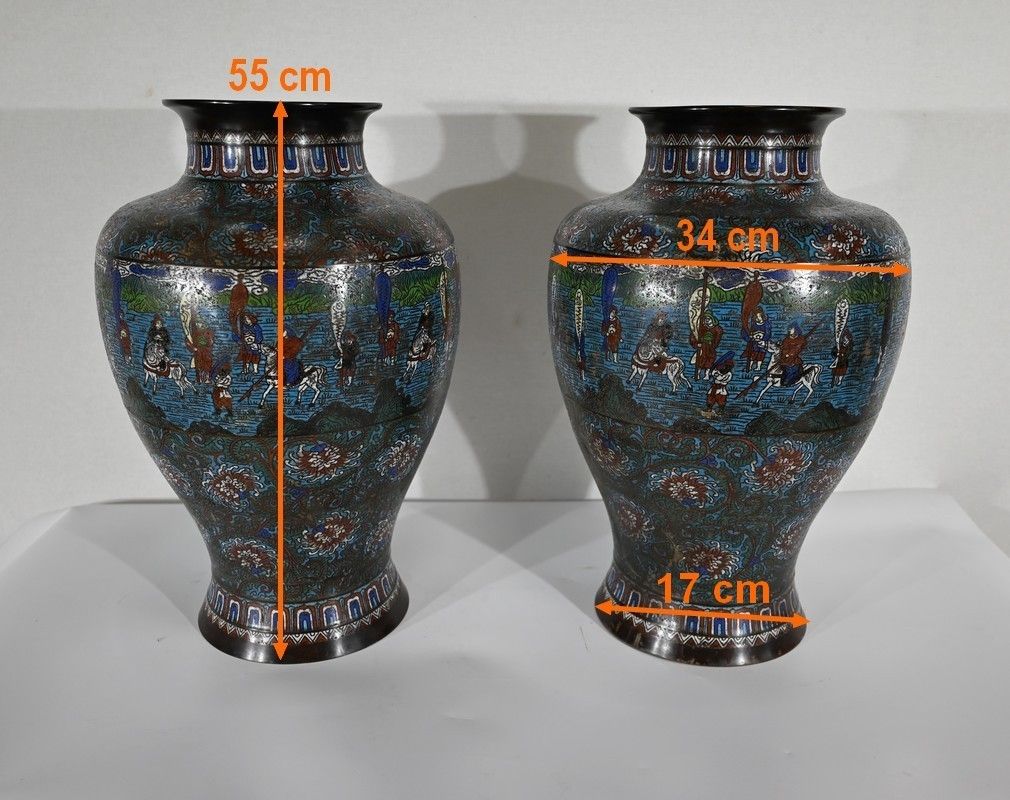 Home Decor Pair Of Important Enamel Vases, Japan, 19th Century photo
