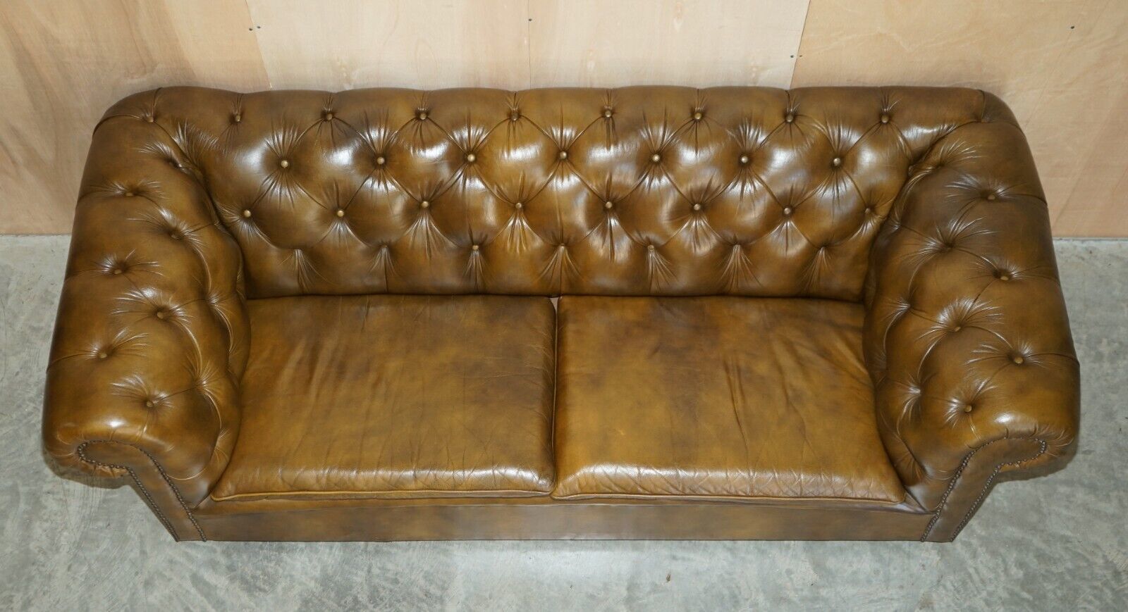 Vintage Chesterfield Club 3 Piece Sofa & Pair Of Armchairs Suite Green Leather photo buy