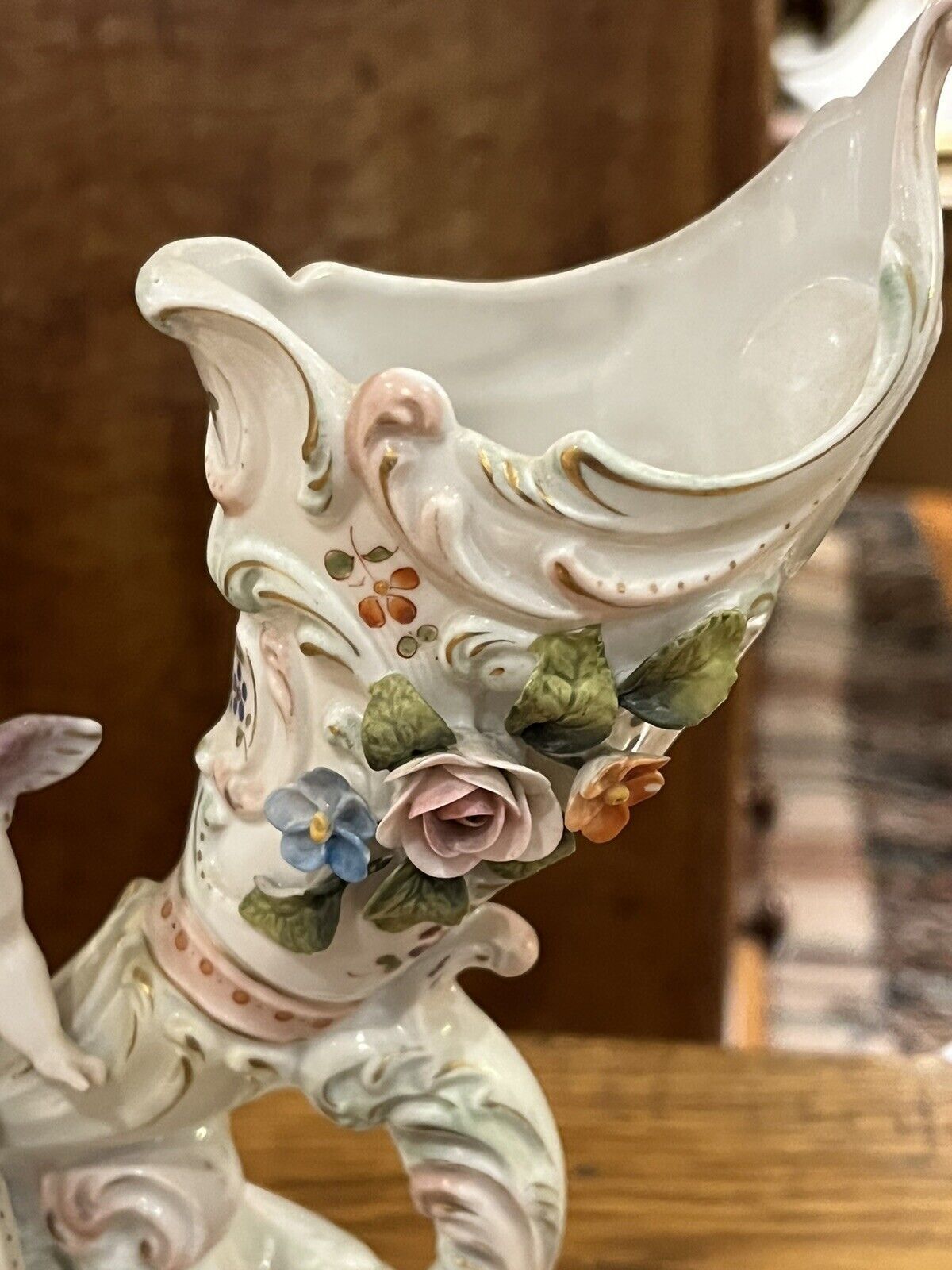 Pair Of Continental Porcelain Posy Holders photo vinterior