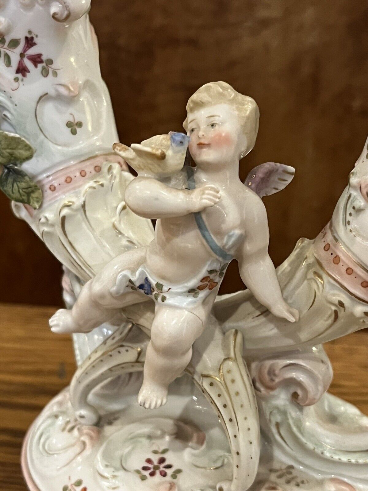 Pair Of Continental Porcelain Posy Holders photo buy