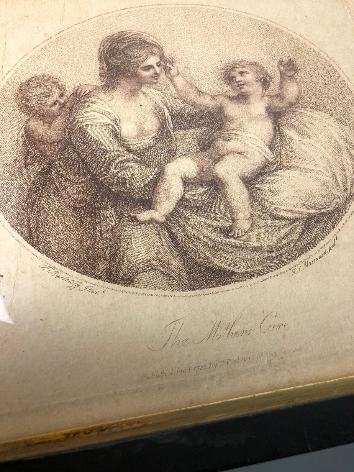 The Mothers Care Rare Pair Of Stipple Etching F Bartolozzi & R Marcuard Georgian 18th Century Pair Of Prints Antique (Ll) photo vinterior
