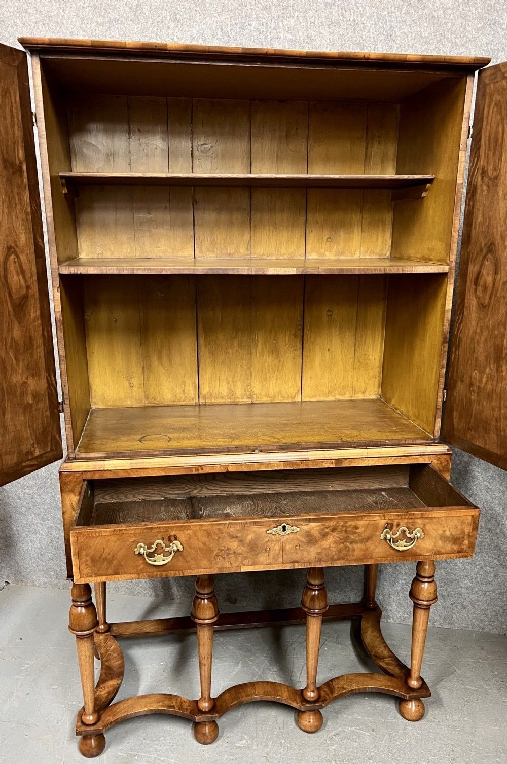 William & Mary Style Walnut Cocktail Cabinet photo Furniture