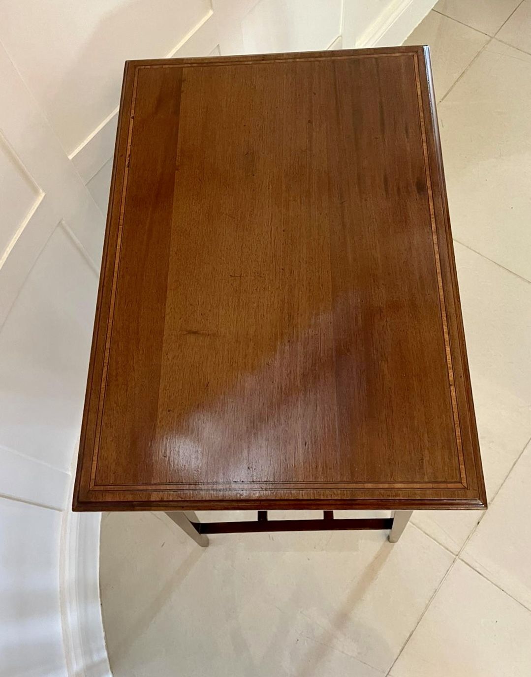 photo for sale Antique Quality Mahogany Inlaid Fold Over Card Table