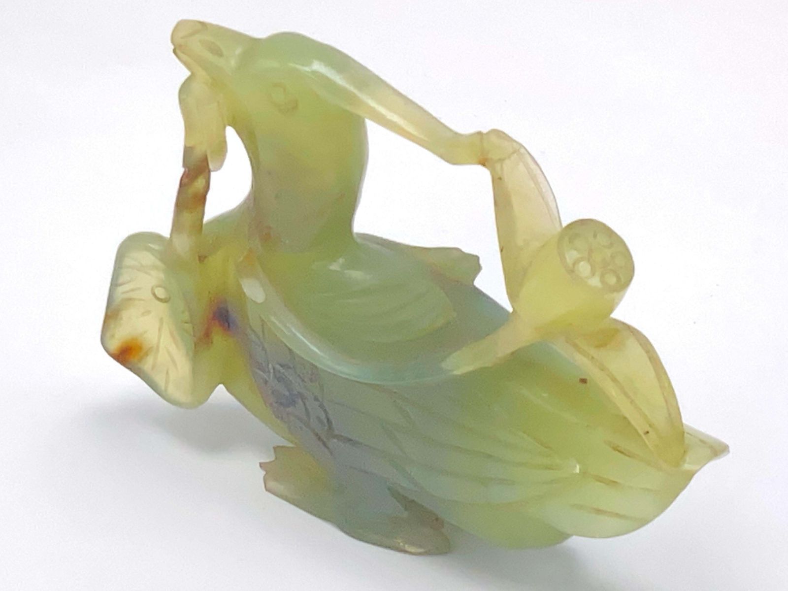 Antique Carved Figure, An Oriental, Jade Study Of Bird Of Para, China 20th photo furniture