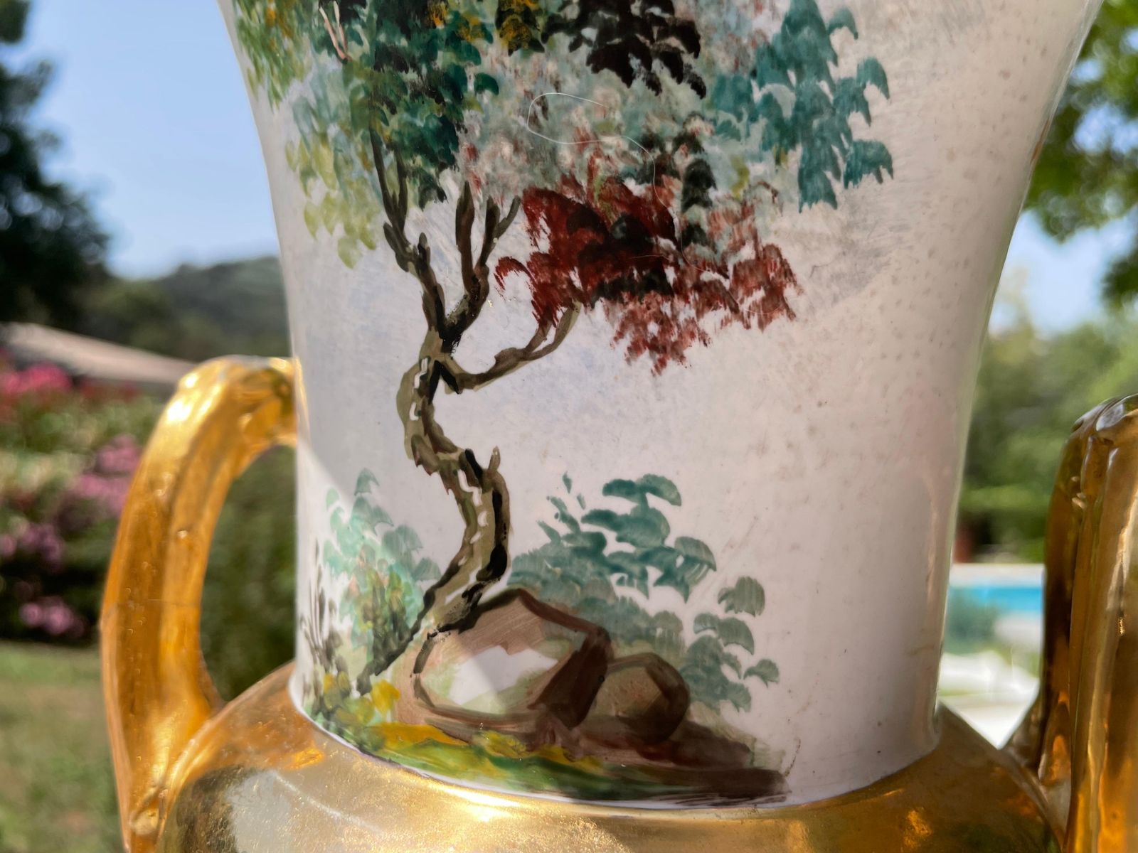 Pair Of Neoclassical Porcelain Vases, Signed And Numbered, Italy 19th Century photo vinterior