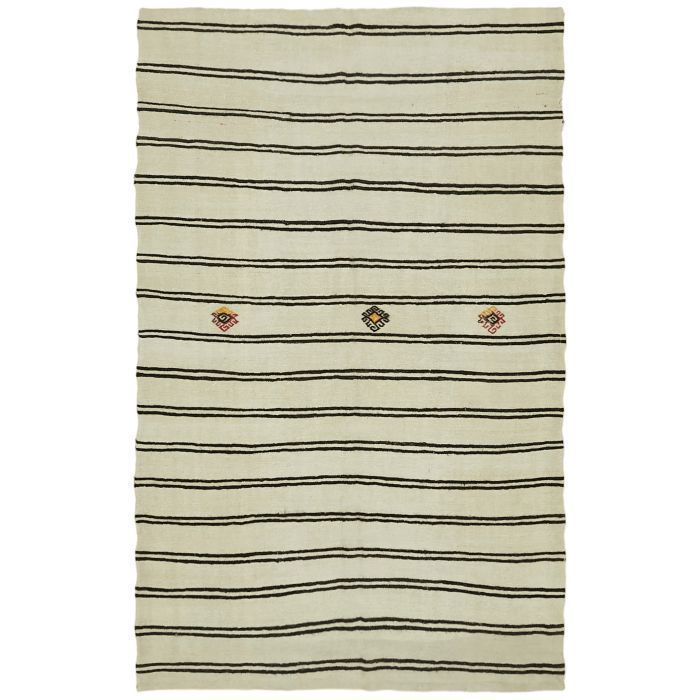 Anatolian Beige Tribal Hemp Kilim Rug 212 X 350 Cm