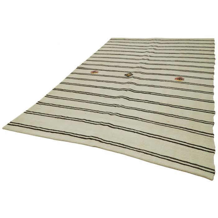 Anatolian Beige Tribal Hemp Kilim Rug 212 X 350 Cm photo for sale