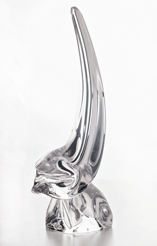 Dolphin Sculpture In Crystal Glass From Daum France, 1960s photo for sale
