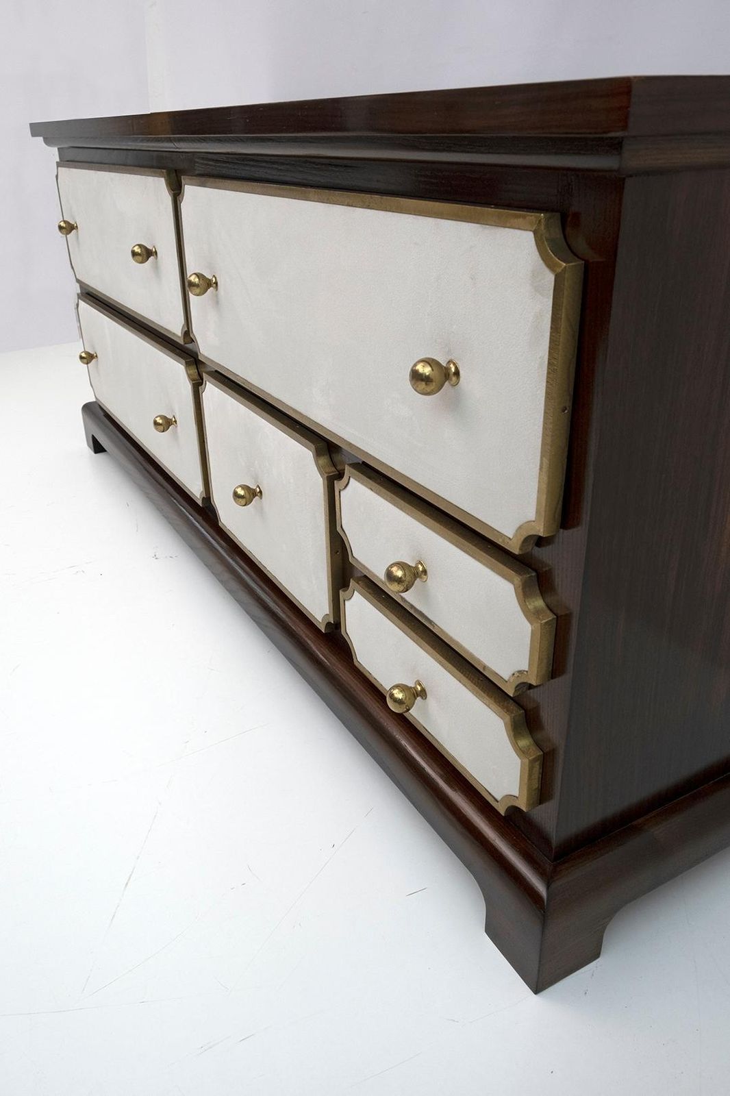 7476.0 Set Of Luciano Frigerio Mid Century Modern Italian Dresser And Bedside Tables photo