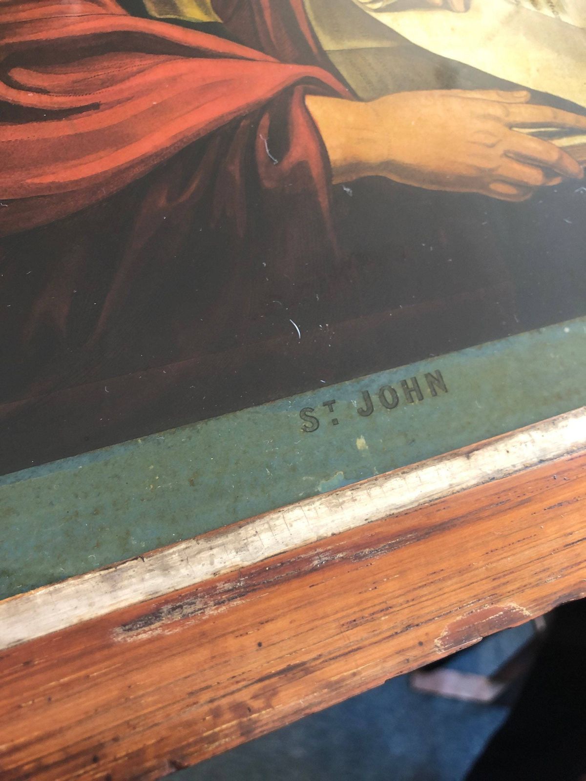 James Bateman Eglomise Reverse Glass Painted Mezzotint By James Bateman In Antique Wood Picture Frame photo Art