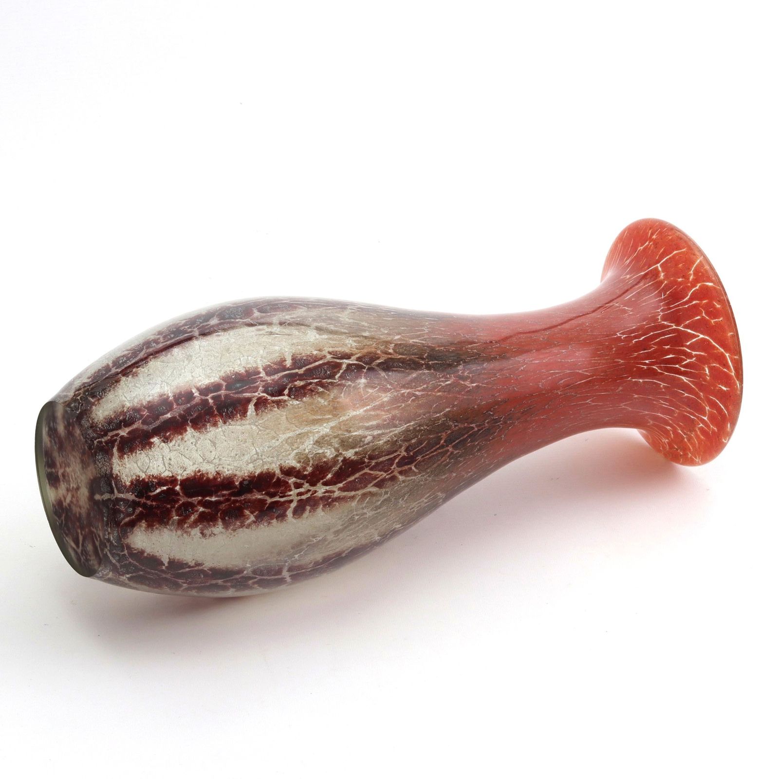 Wmf Art Deco Tall Ikora Red Skittle Glass Vase By Karl Wiedmann C1930s photo vinterior