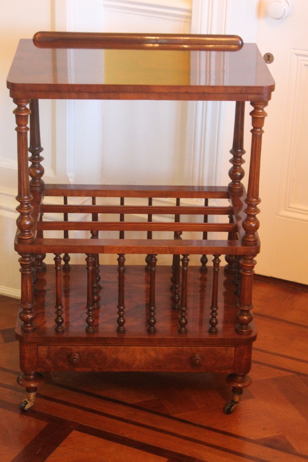 Victorian Burr Walnut Canterbury What Not