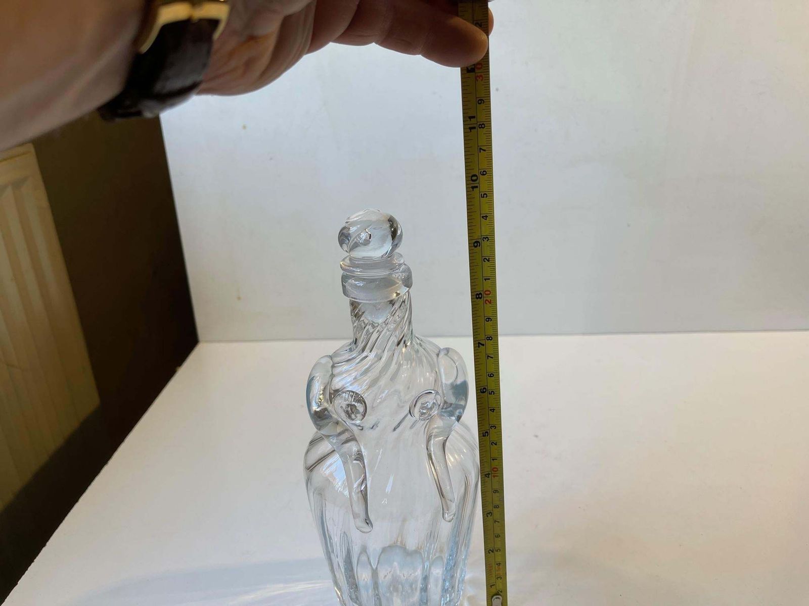 photo furniture Hand Blown Figural Woman Decanter In Optical Glass By Erik Meisner, 1970s